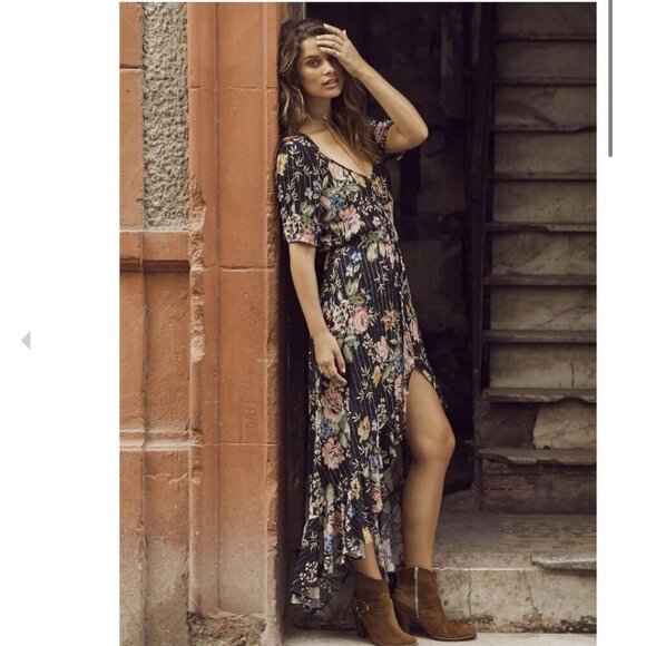 Auguste the Label Delilah Frill Maxi Dress Floral High Low Women's US 2 - Picture 2 of 16